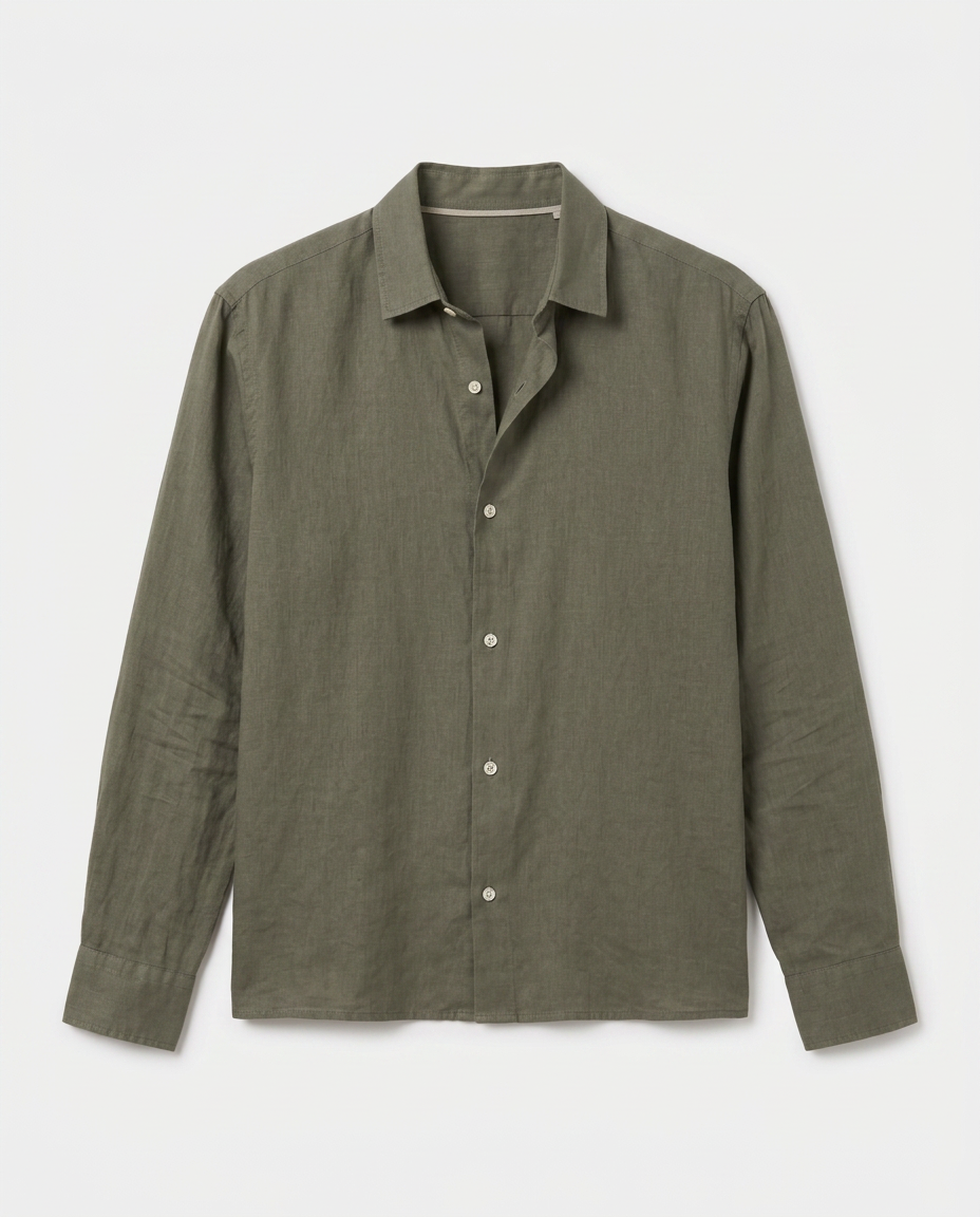Olive linen shirt