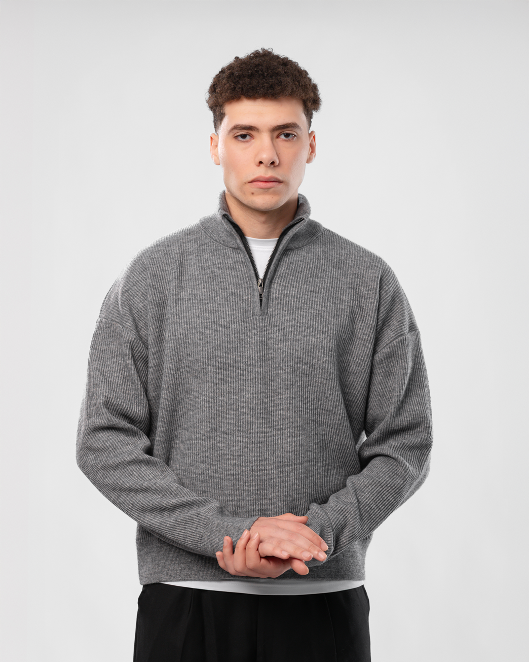 Gray Quarter Zip