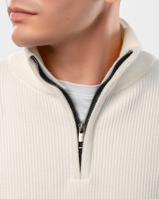 White Quarter Zip