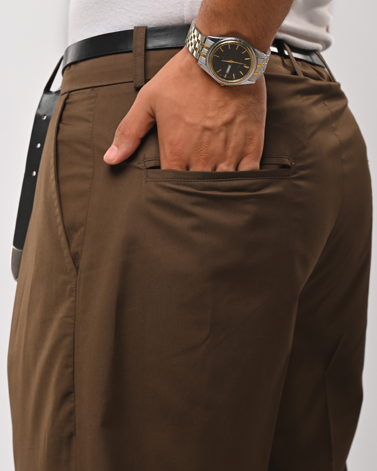 Brown tailored pants