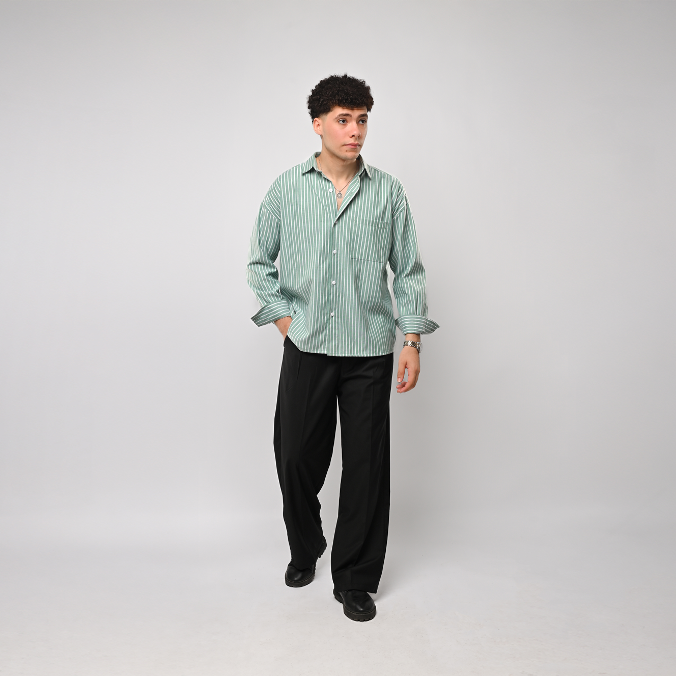 Striped mint green shirt