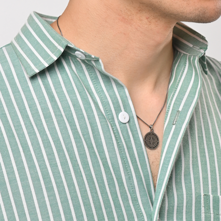 Striped mint green shirt