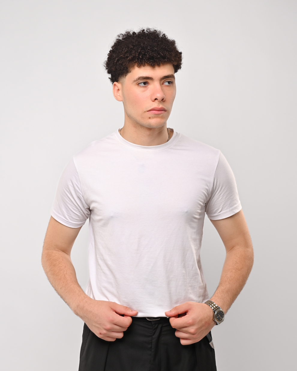 Basic white T-shirt slim fit