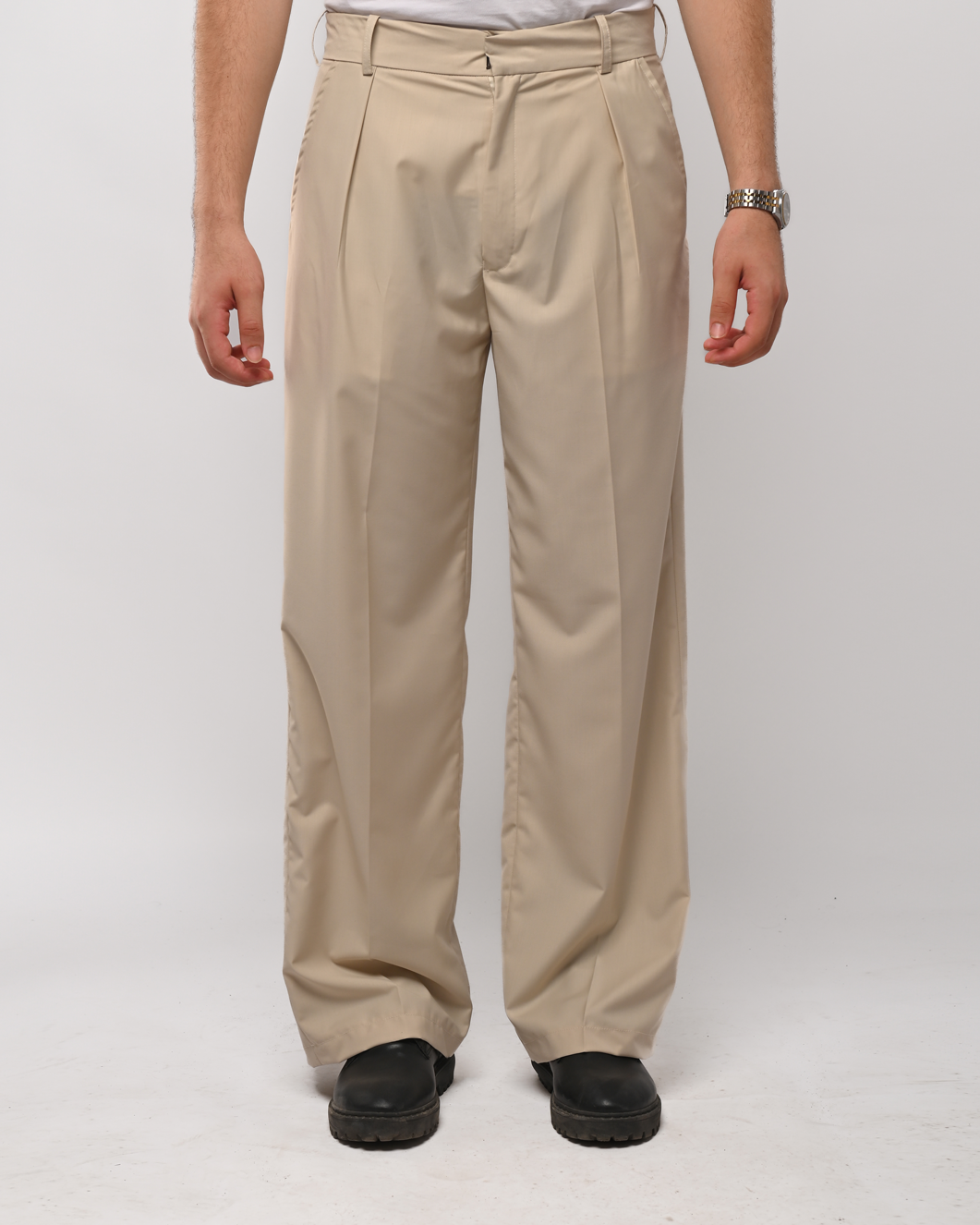 Beige tailored pants