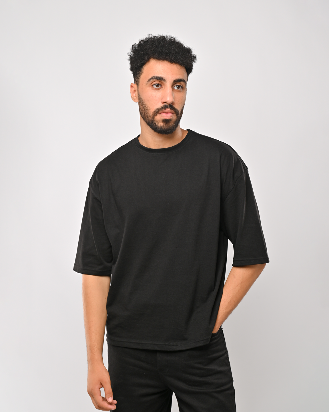 Basic black T-shirt boxy fit